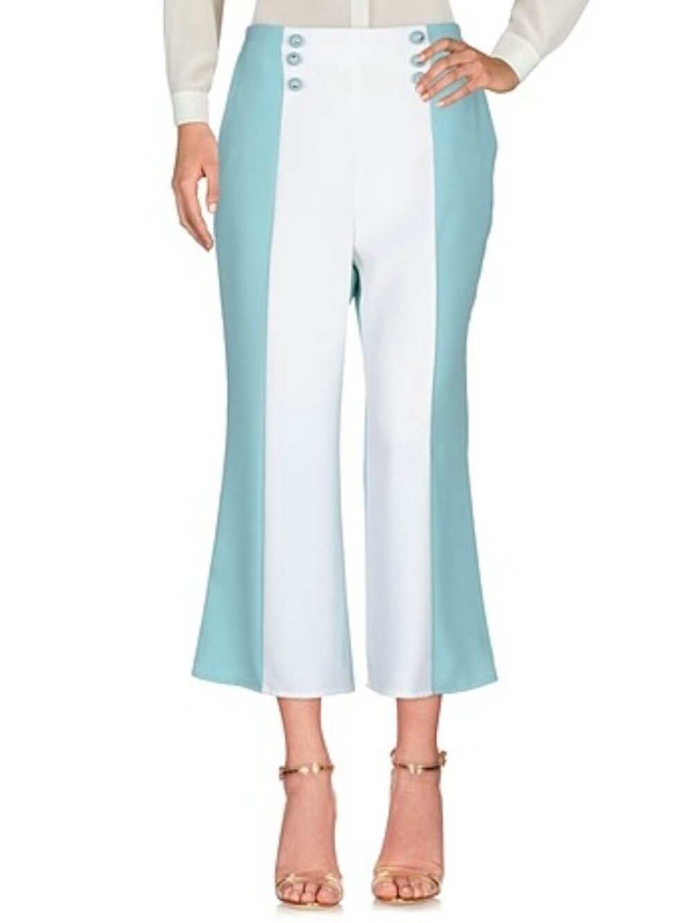 Elisabetta Franchi Two-Tone Wide Leg Pants Size 44 NWT